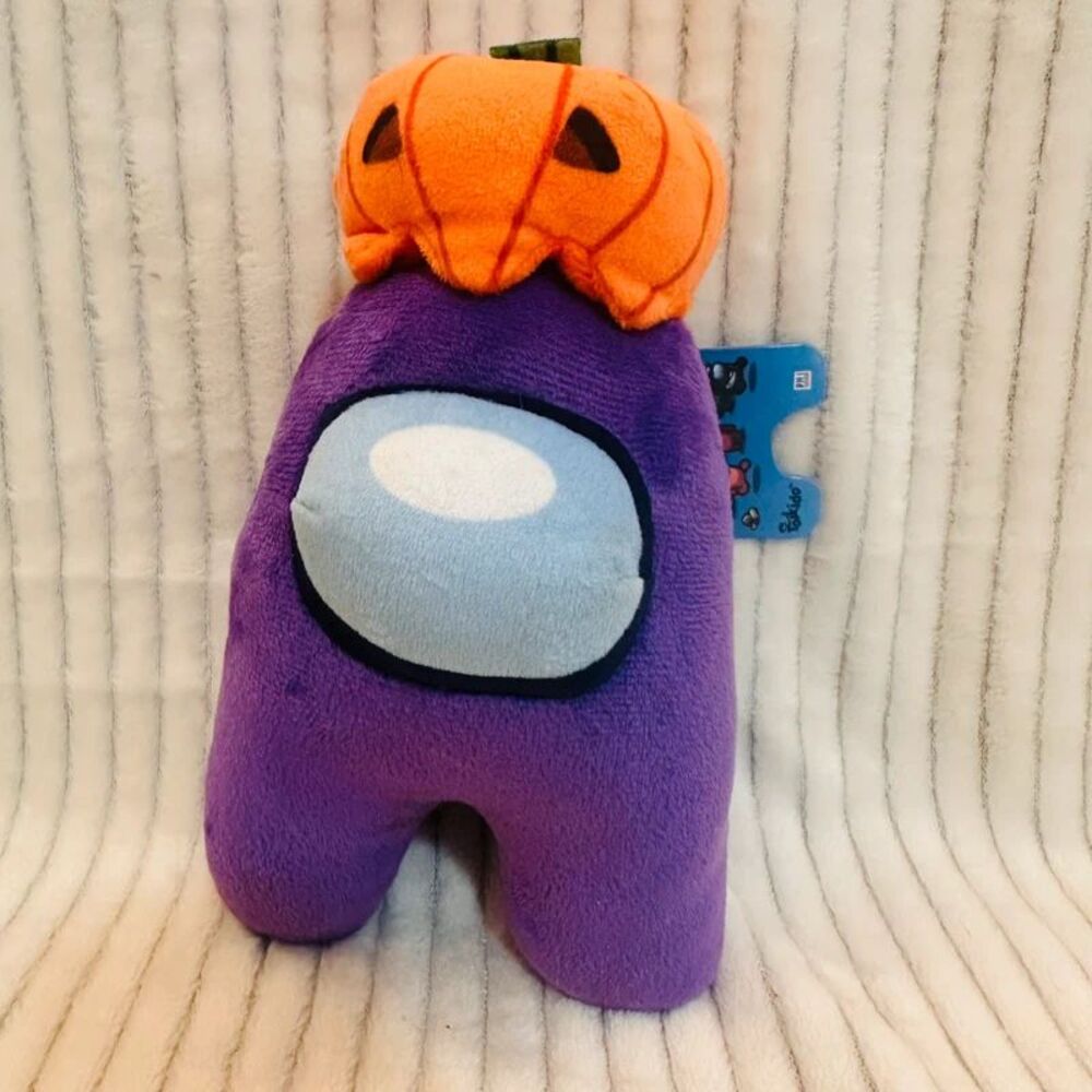 Toikido Among Us 8" Plush Purple Crewmate Pumpkin Hat Halloween 2022 NWT